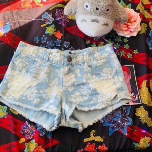 XXI Blue Floral Denim Shorts
